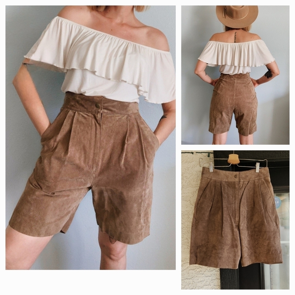 Vintage 1980s Suede “Chia” Shorts‎